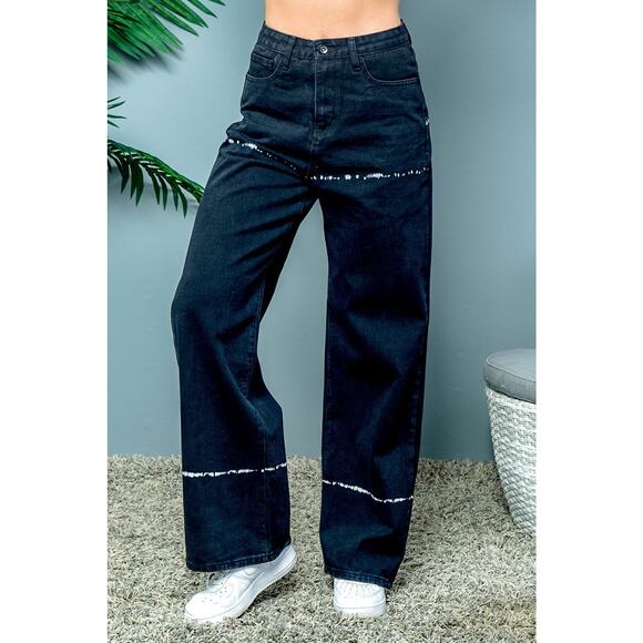 Skinny Fries Jeans Women's Super High Rise Baggy Wide Leg Jeans Size 0 (24/32) - Picture 2 of 10